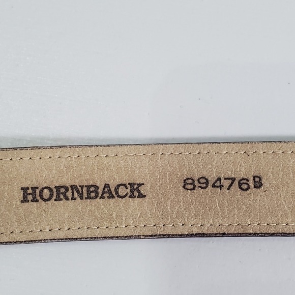 Wm H Leishman Men‎ Leather Belt Hornback Size 36 Brown Western Ranch Luxury - Picture 8 of 12